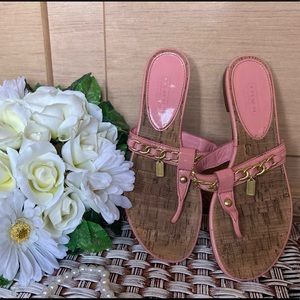 Coach Rizzo Crinkle Pink  Thong Flip Flop Sandal